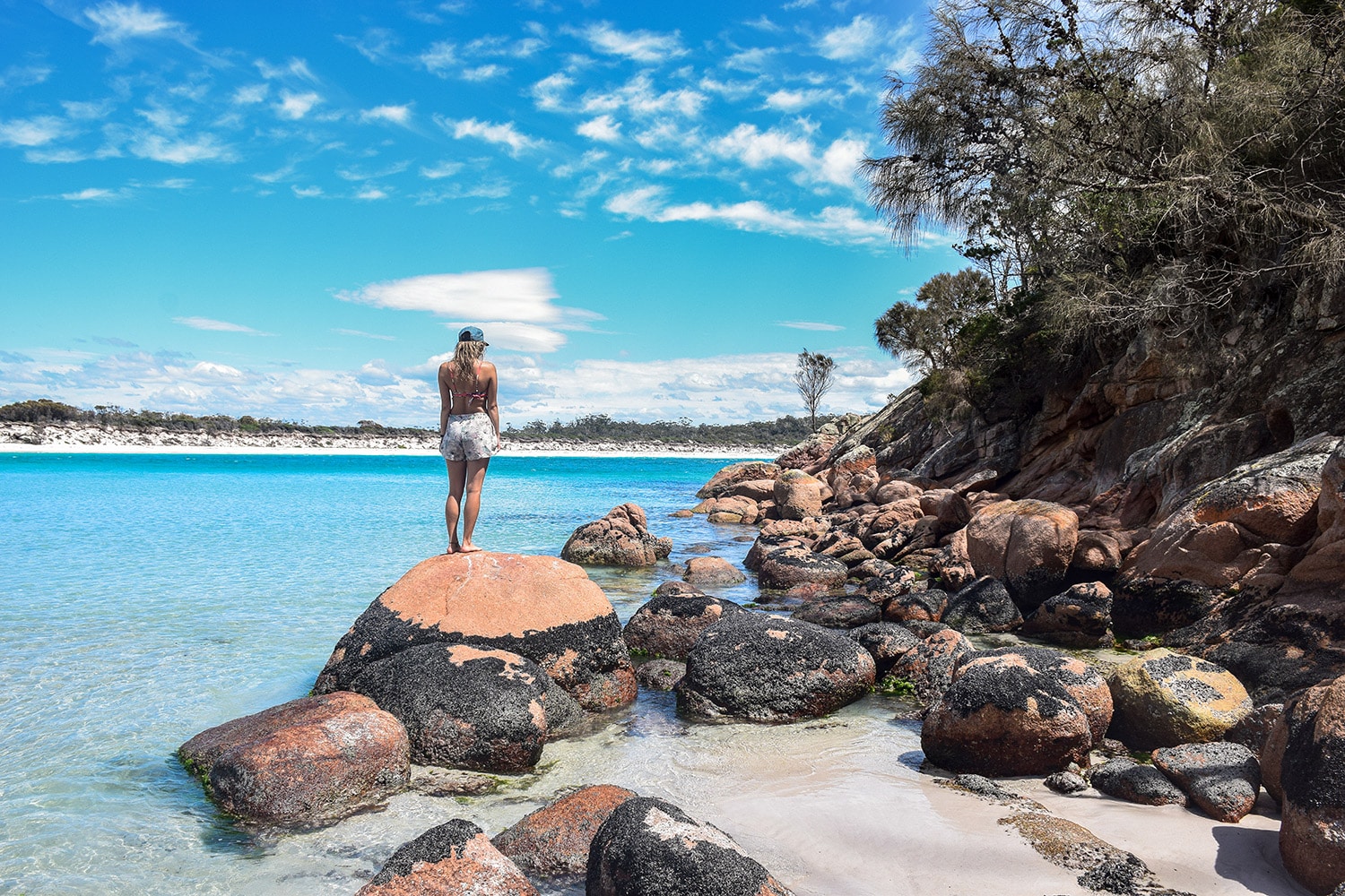 Tasmanie plage de Wineglass Bay dans le parc national de Freycinet