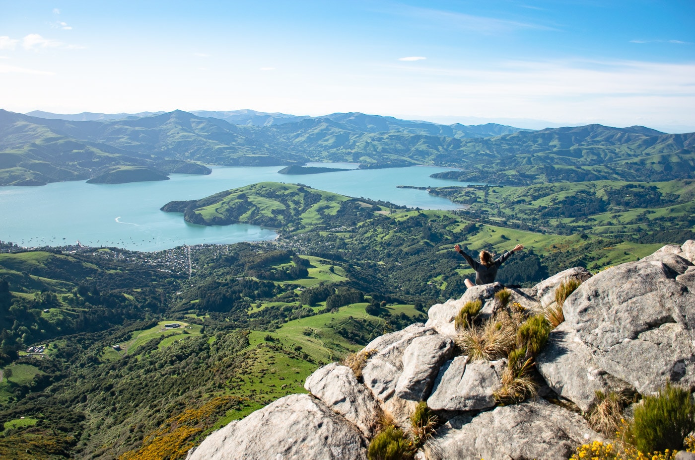 Randonnée à Akaroa et vue panoramique sur la péninsule de Banks