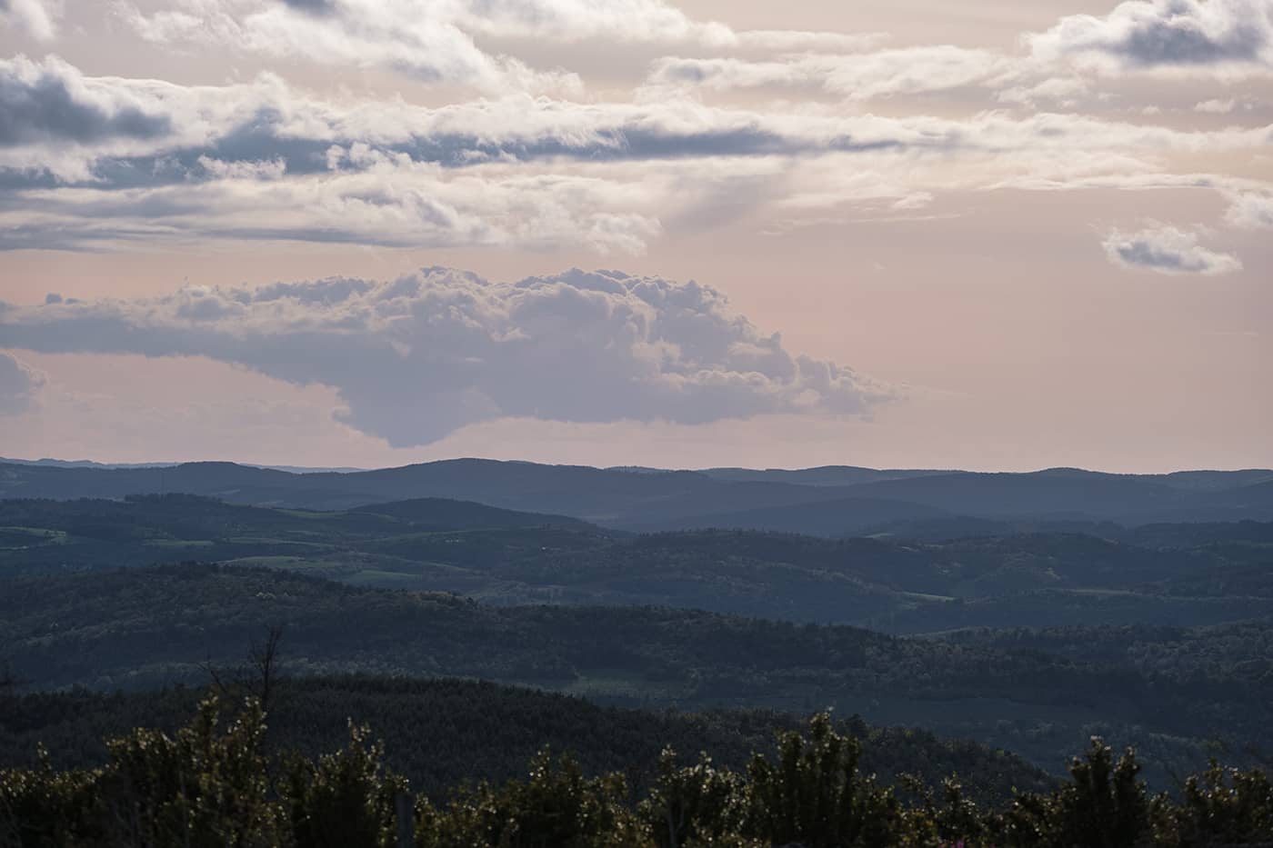 Coucher de soleil sur le causse Méjean