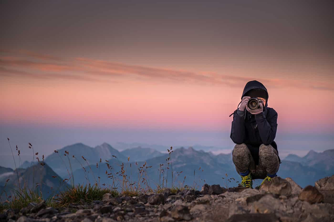 Sommet du Mont Charvin au lever du jour