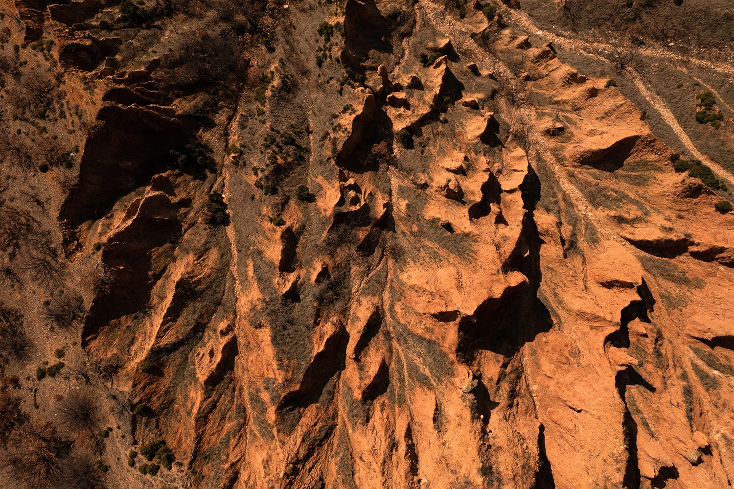 Pyramides de stob en Bulgarie vues du ciel