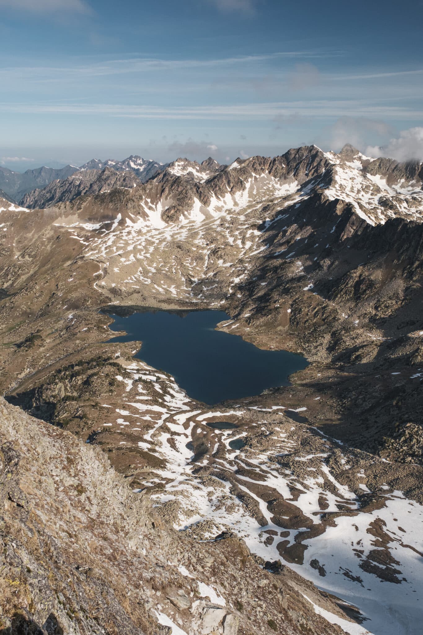 Vue sur le lac de Port Bielh en montant au pic de Bastan